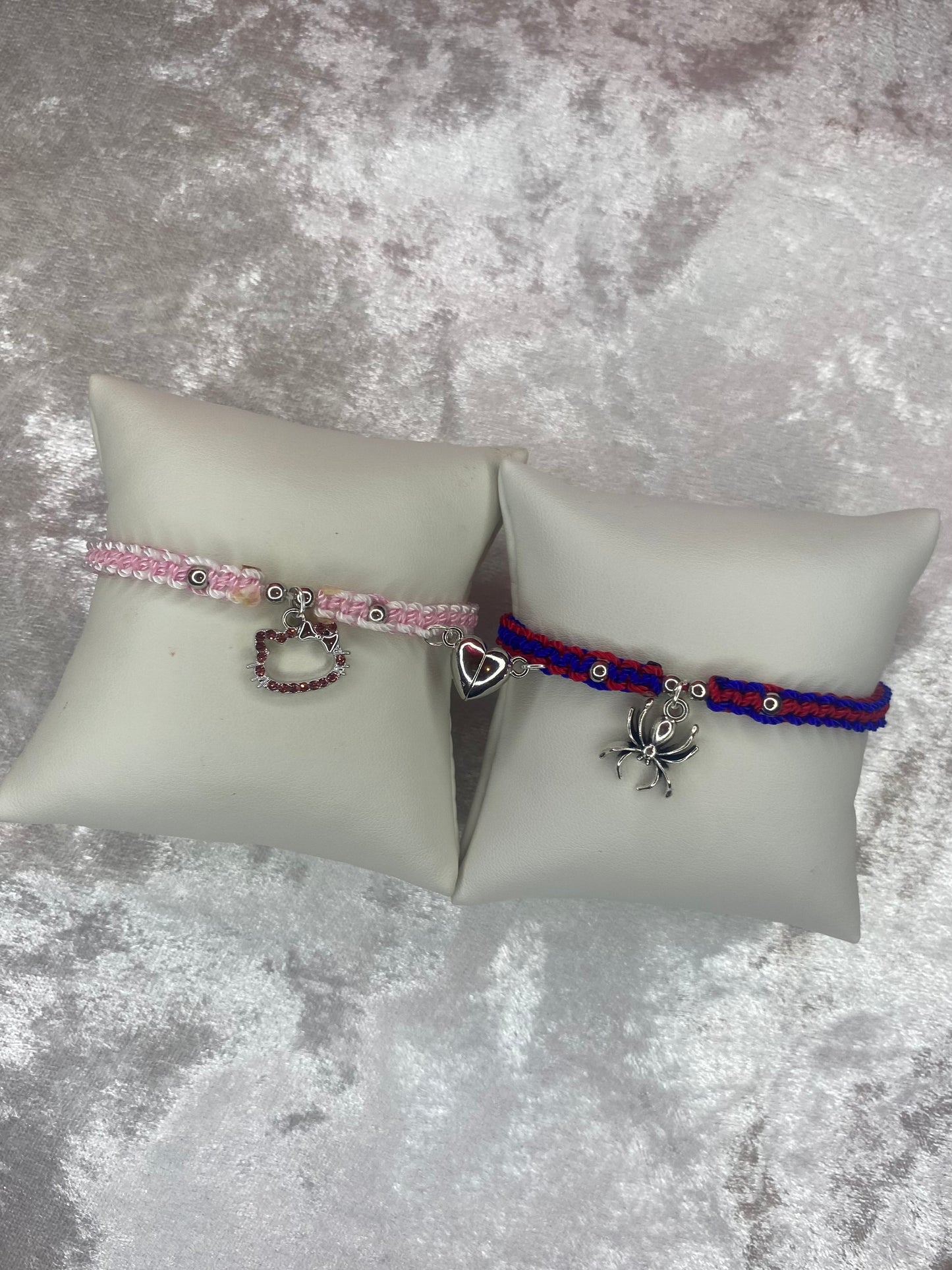 Spider-Man and hello kitty matching bracelet