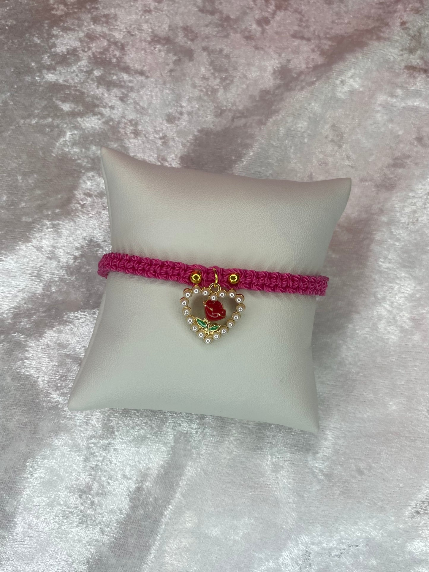 Flower heart bracelet