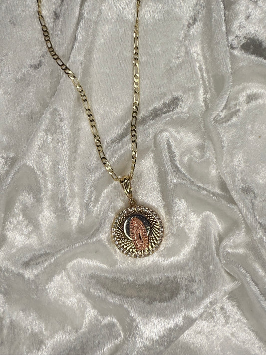 Virgin Mary round shape necklace