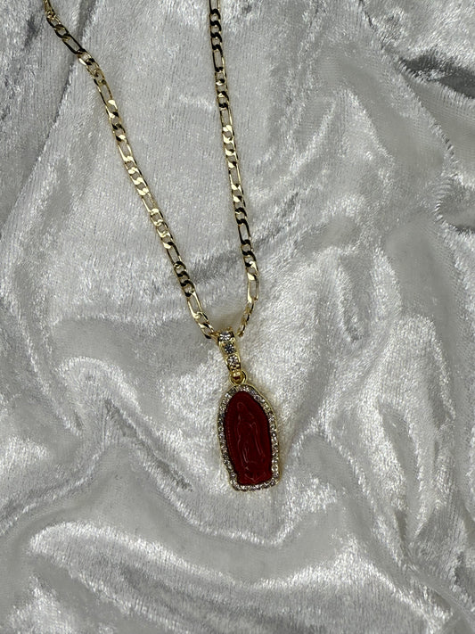 Red virgencita necklace