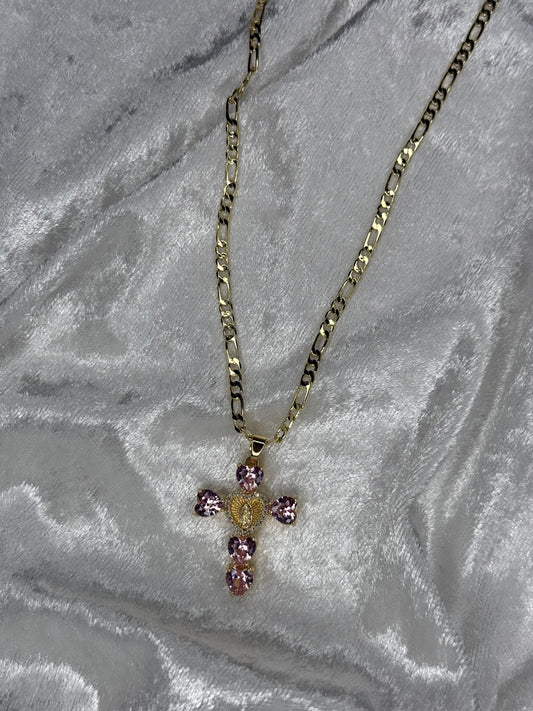 Mini virgencita cross necklace