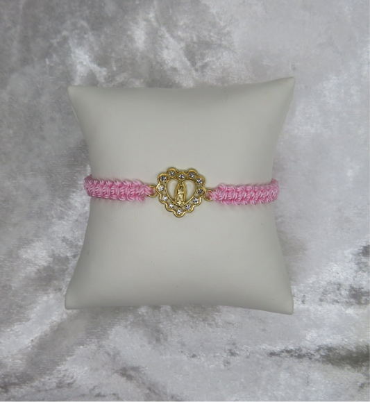 Pink virgencita bracelet
