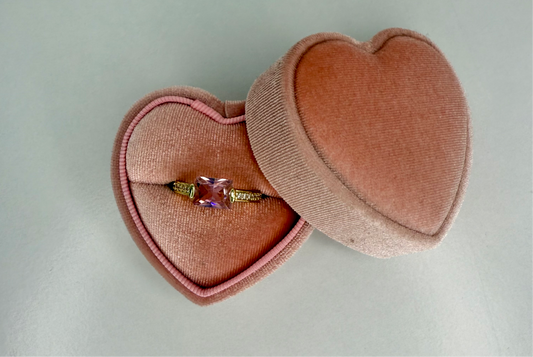 Rosita square crystal adjustable ring