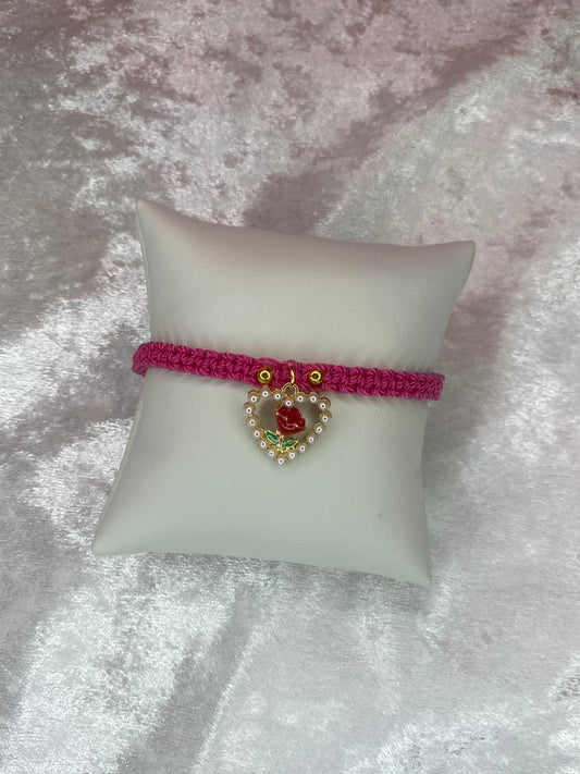 Flower heart bracelet