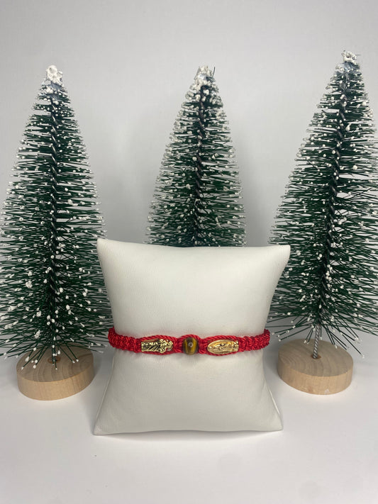 San judas & tiger eye & virgencita bracelet