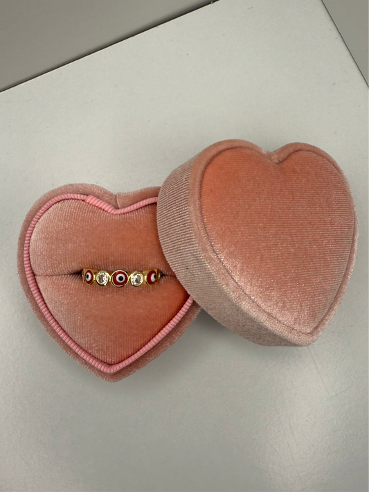 Red evil eye ring