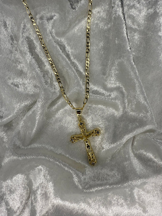 Jesús nugget cross necklace