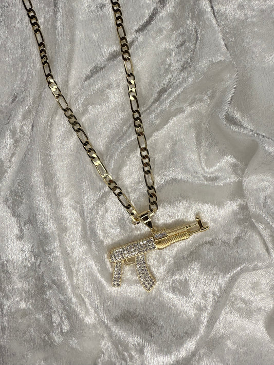 Diamond gun necklace