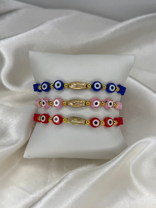 Evil eye virgencita bracelet