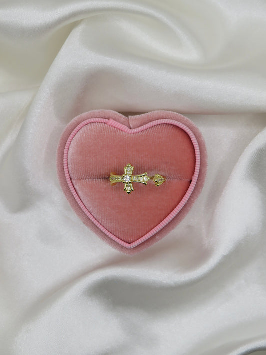 Gold cross ring