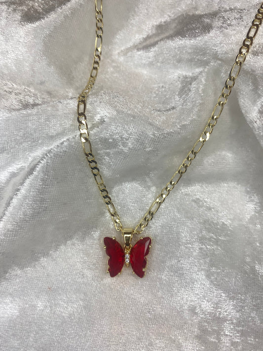Red butterfly necklace