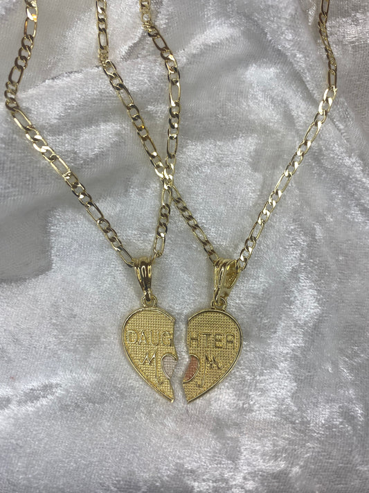 Daughter & Mom breakable heart Necklaces