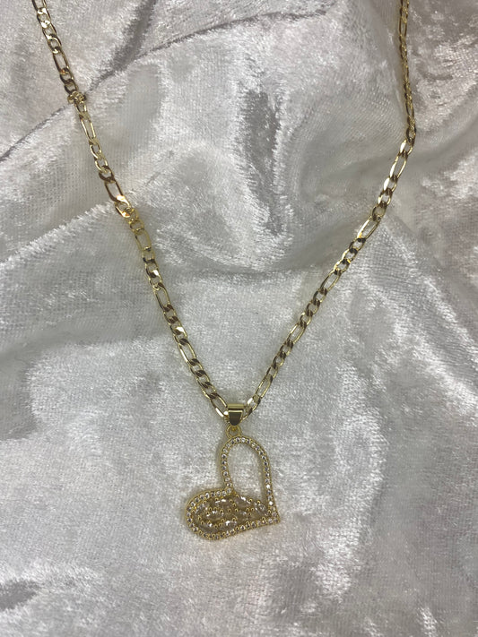 Half Heart crystal necklace