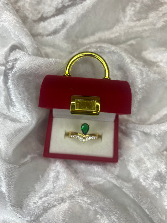 Green Crown Adjustable ring
